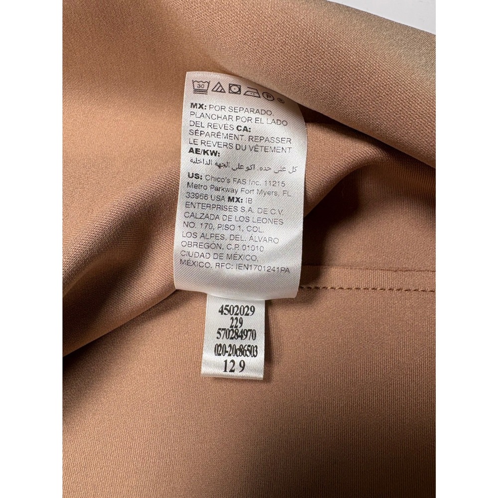Chico's Scuba Suede Trench Coat Floral Tiger Print Brown Size 00 XS New Artsy - Picture 11 of 16